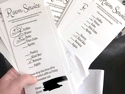 Teacher appreciation gifts - room service tag