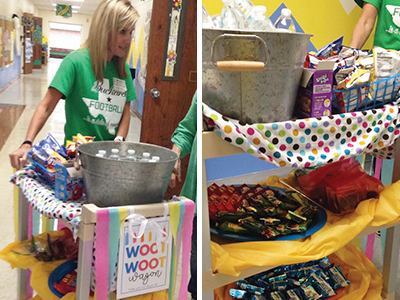Teacher appreciation gifts - snack cart
