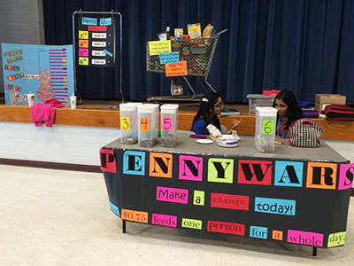 Grocery cart - penny war fundraiser
